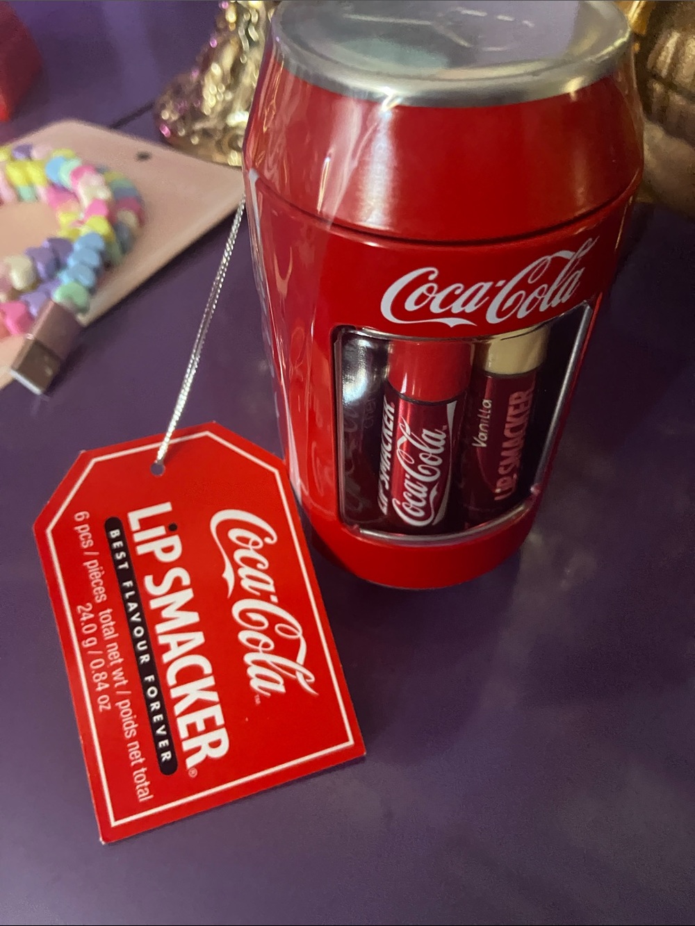 Coca Cola Red Lip Smacker Tin - Coca Cola Flavored Lip Balm Set - Picture 3 of 3
